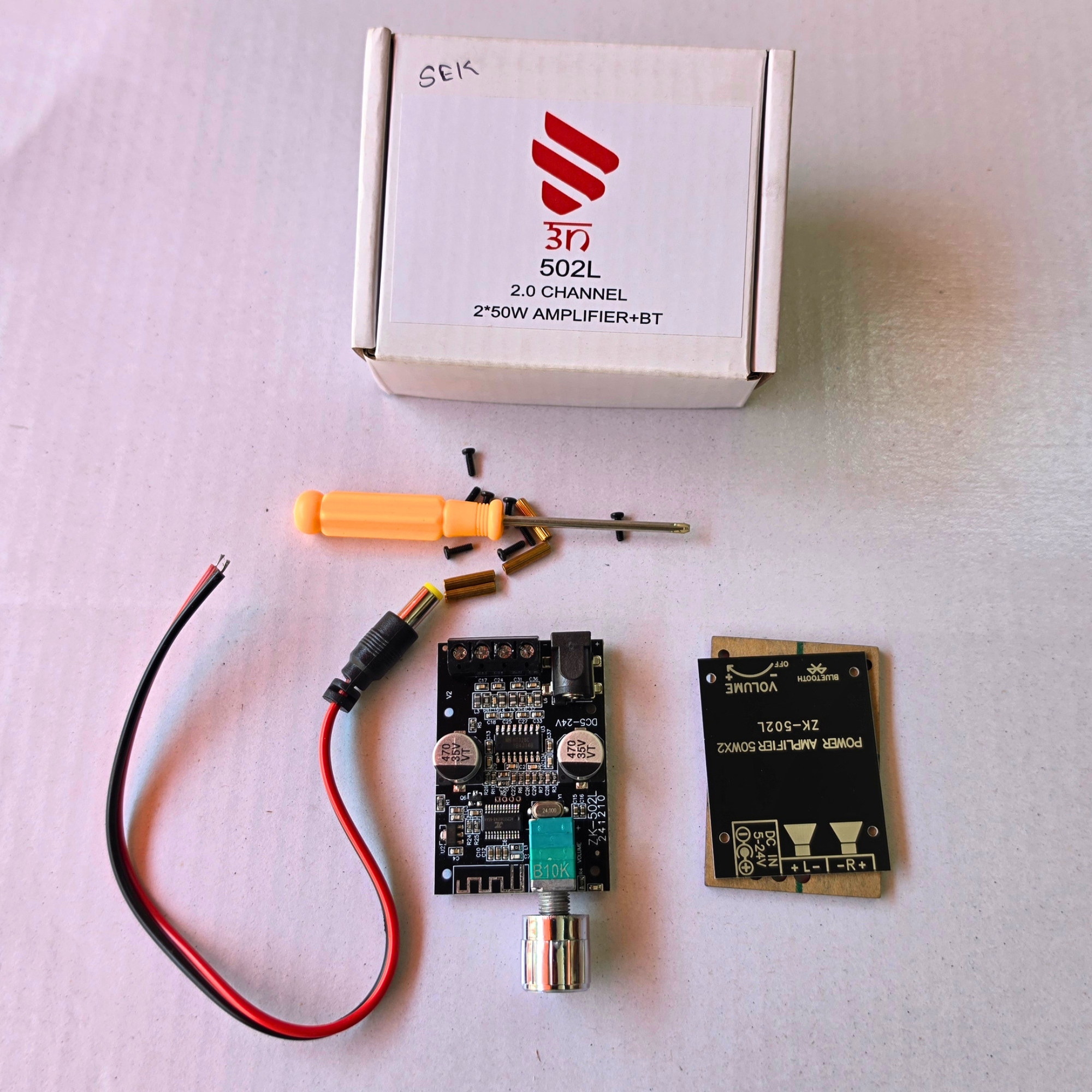 ZK-502L Bluetooth Amplifier Board,50W+50W 2.0 Channel Amp Board with Volume Control